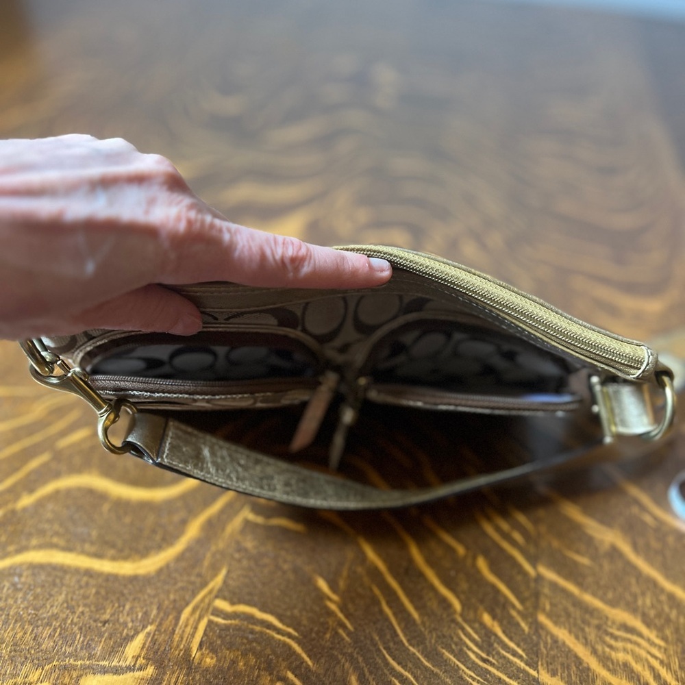 Coach Signature C Brown, Tan, and Gold Belt Bag/Shoulder Bag - Picture 11 of 11